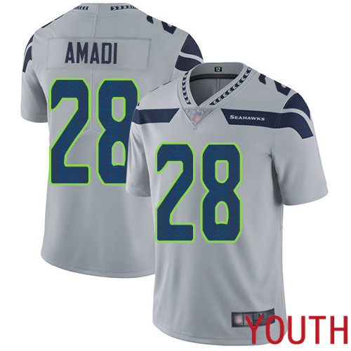 Seattle Seahawks Limited Grey Youth Ugo Amadi Alternate Jersey NFL Football #28 Vapor Untouchable